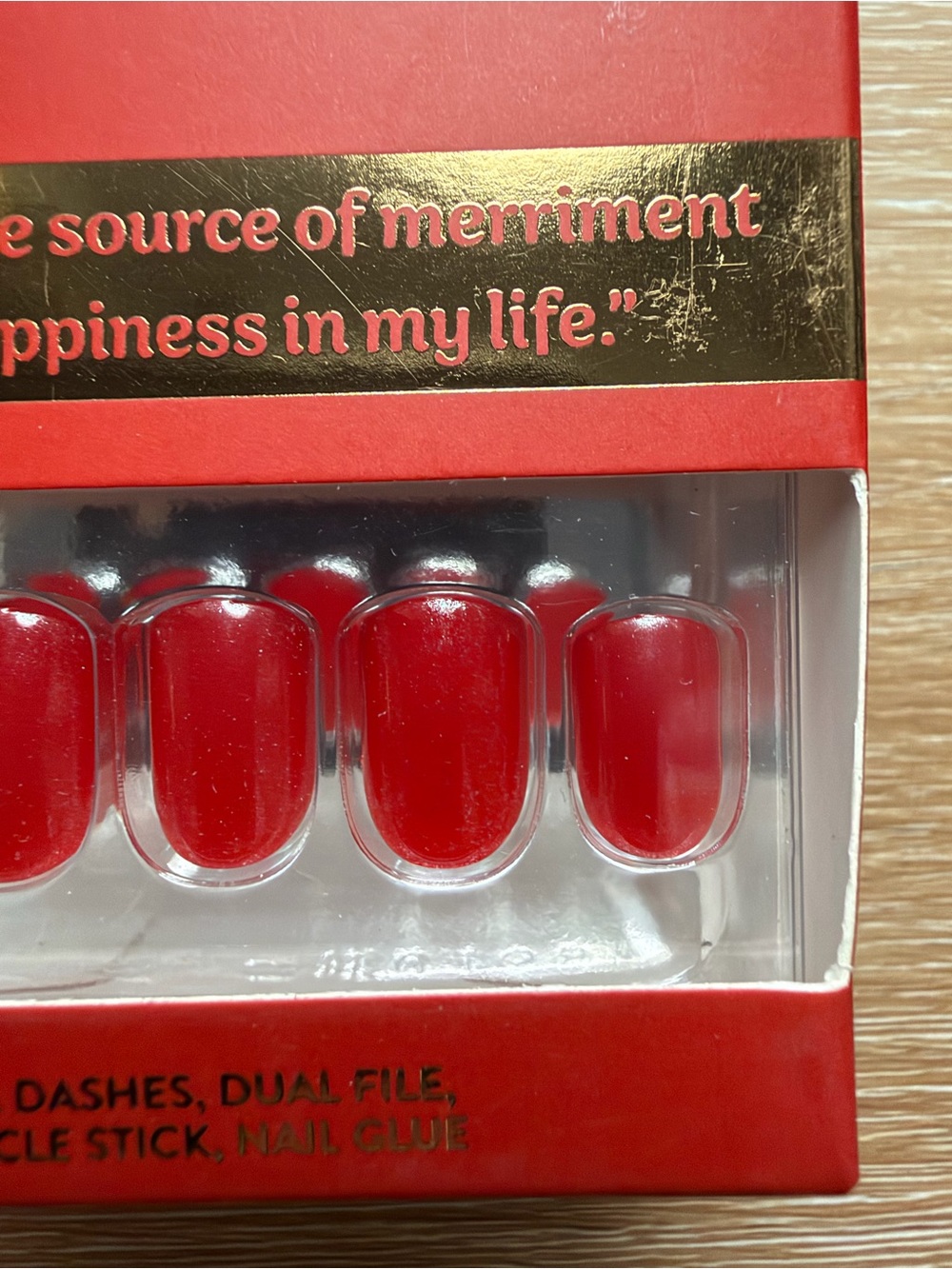 Red Aspen - Kadia Is Merry - Press On Nails Kit - NEW! Glossy Red - Short Square